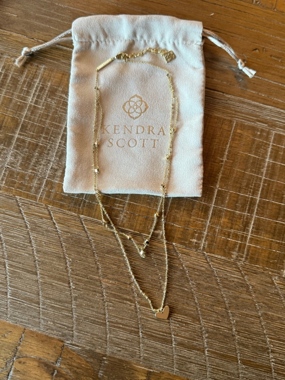 Kendra Scott Gold Double-Layer Heart Pendant Necklace